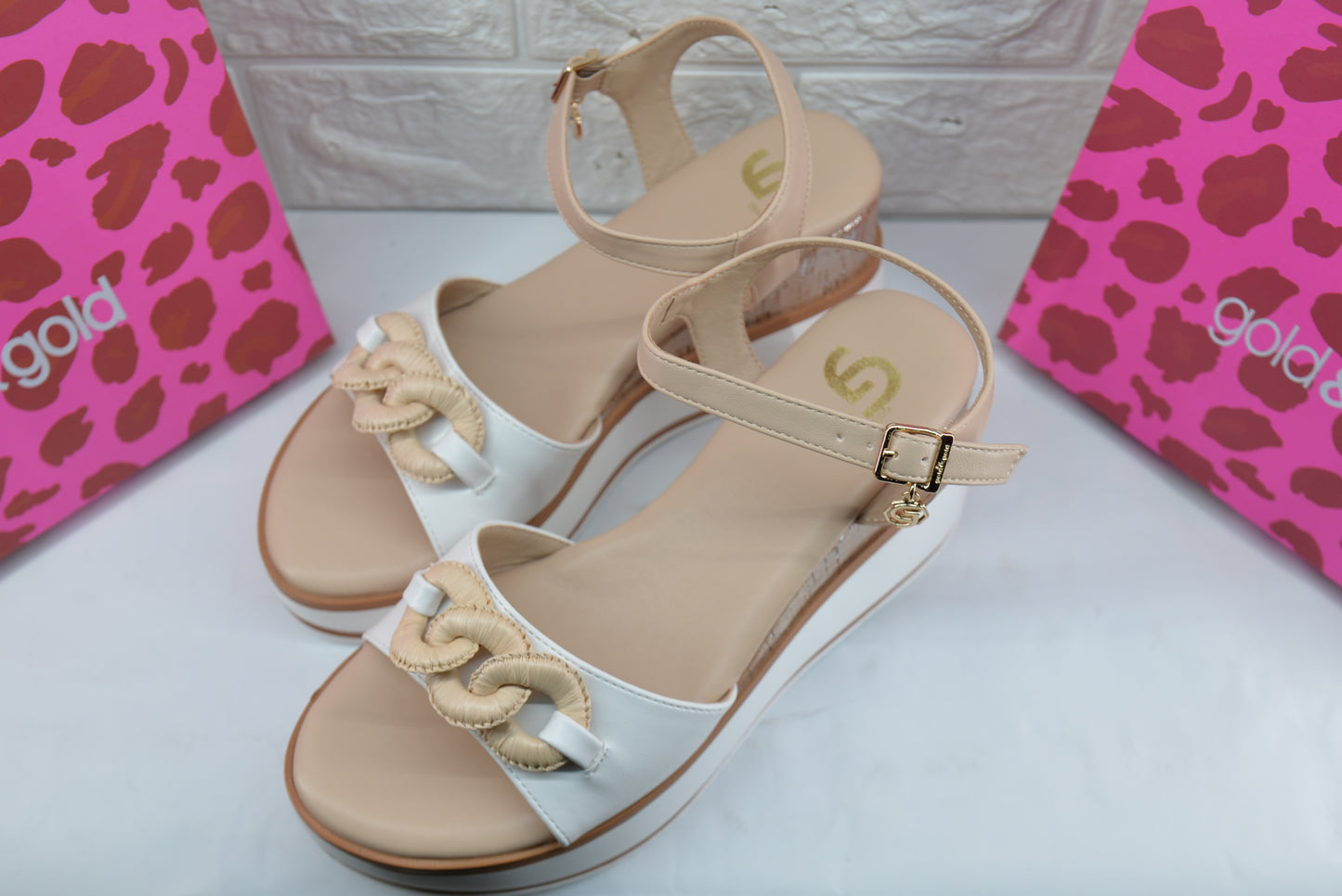 Sandali Gold & Gold GH75 BIANCO NUDE
