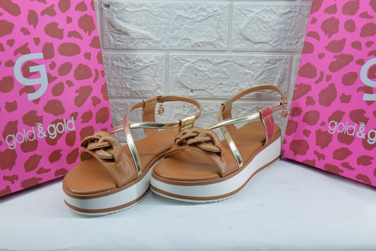 Sandali Gold & Gold ART. GH76 CAMEL ORO
